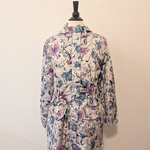 Vera Bradley Lilac Purple Floral Hooded Packable Raincoat Women's Size Large